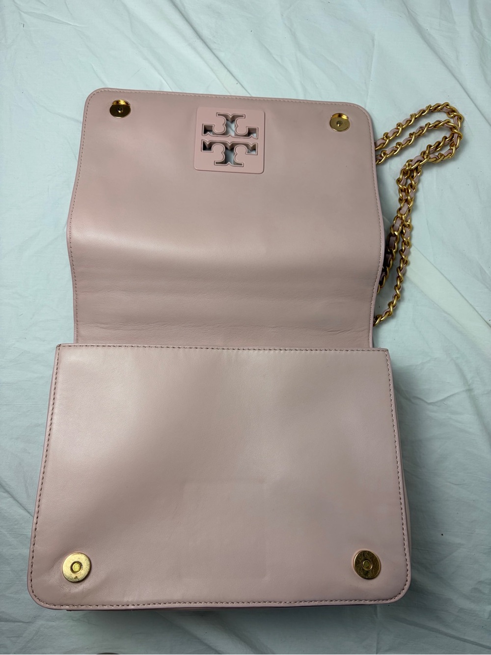 Tory Burch Britten Pink Leather Chain Shoulder Crossbody Bag - Picture 10 of 11